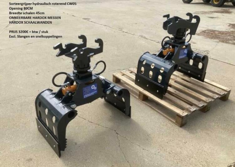 Sorteergrijper knijper CW05 CW10 CW00 rotator hardox roteren, Ophalen of Verzenden
