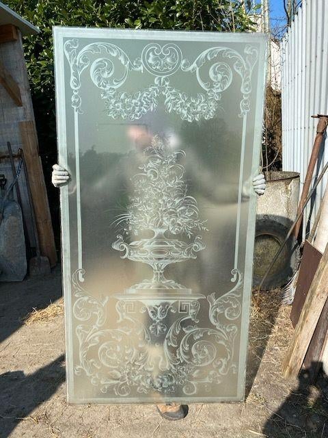Glasraam geetst antiek . Ong 100 jaar oud., Antiek en Kunst, Ophalen
