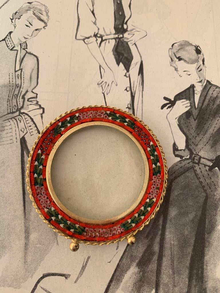 Cadre photo vintage en micro mosaïque, Antiquités & Art, Enlèvement ou Envoi