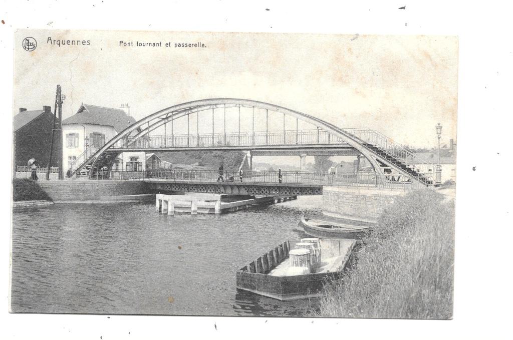 Arquennes NA18: Pont tournant et Passerelle, Envoi, Avant 1920, Non affranchie, Hainaut