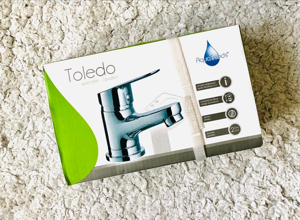 Robinet mitigeur lavabo toledo chromé Aqua trends, Huis en Inrichting, Badkamer | Badkamermeubels, Nieuw