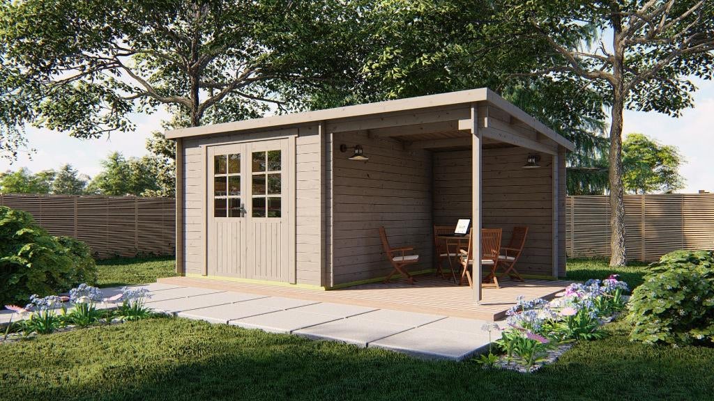 Blokhut - Tuinhuis Dora | 28 mm | vuren onbehandeld, Verzenden, Nieuw