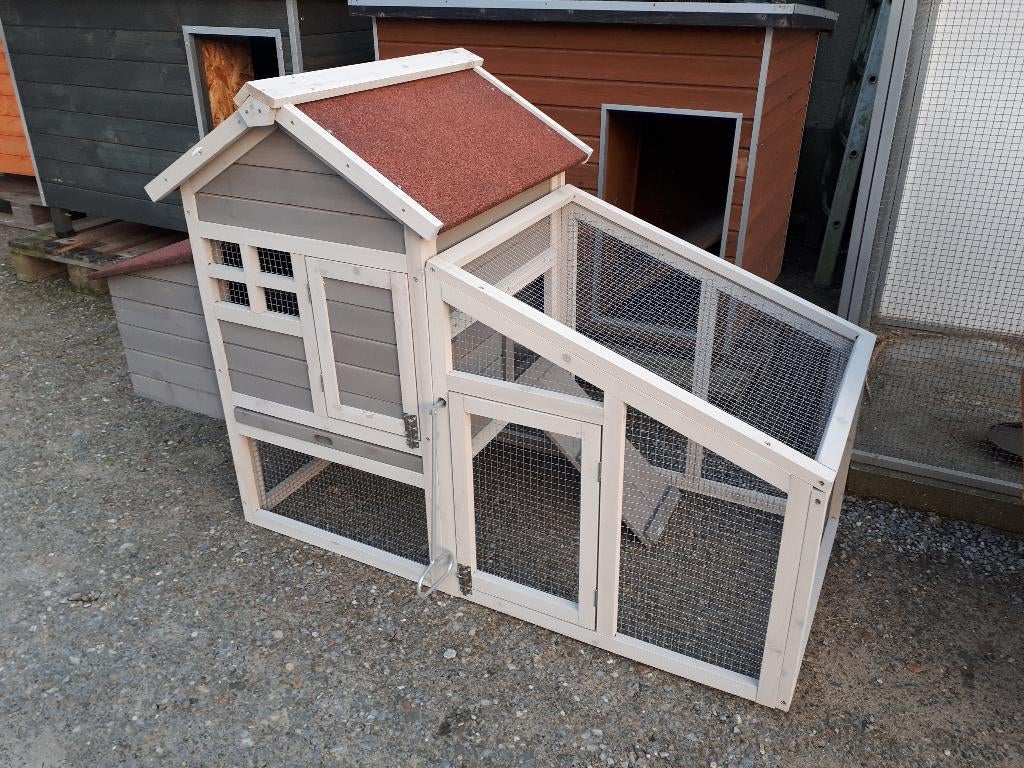 nieuw Konijn of kippenhokje met ren cottage grijs, Dieren en Toebehoren, Ophalen, Nieuw, Ren, Konijn