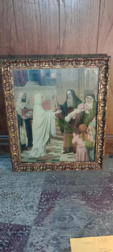 Jozef Janssens Chromolithografie - Gouden lijst, 40x46, n492, Ophalen of Verzenden