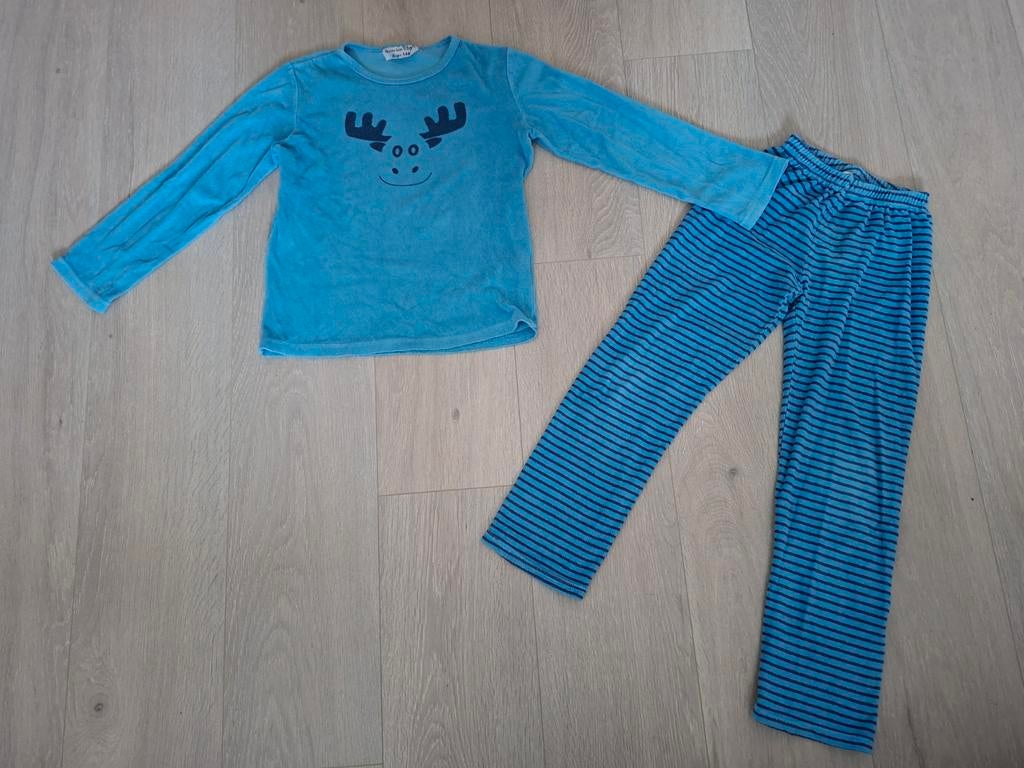 M140: Pyjama in badstof, Kinderen en Baby's, Kinderkleding | Maat 140, Ophalen of Verzenden, Gebruikt, Jongen, Nacht- of Onderkleding