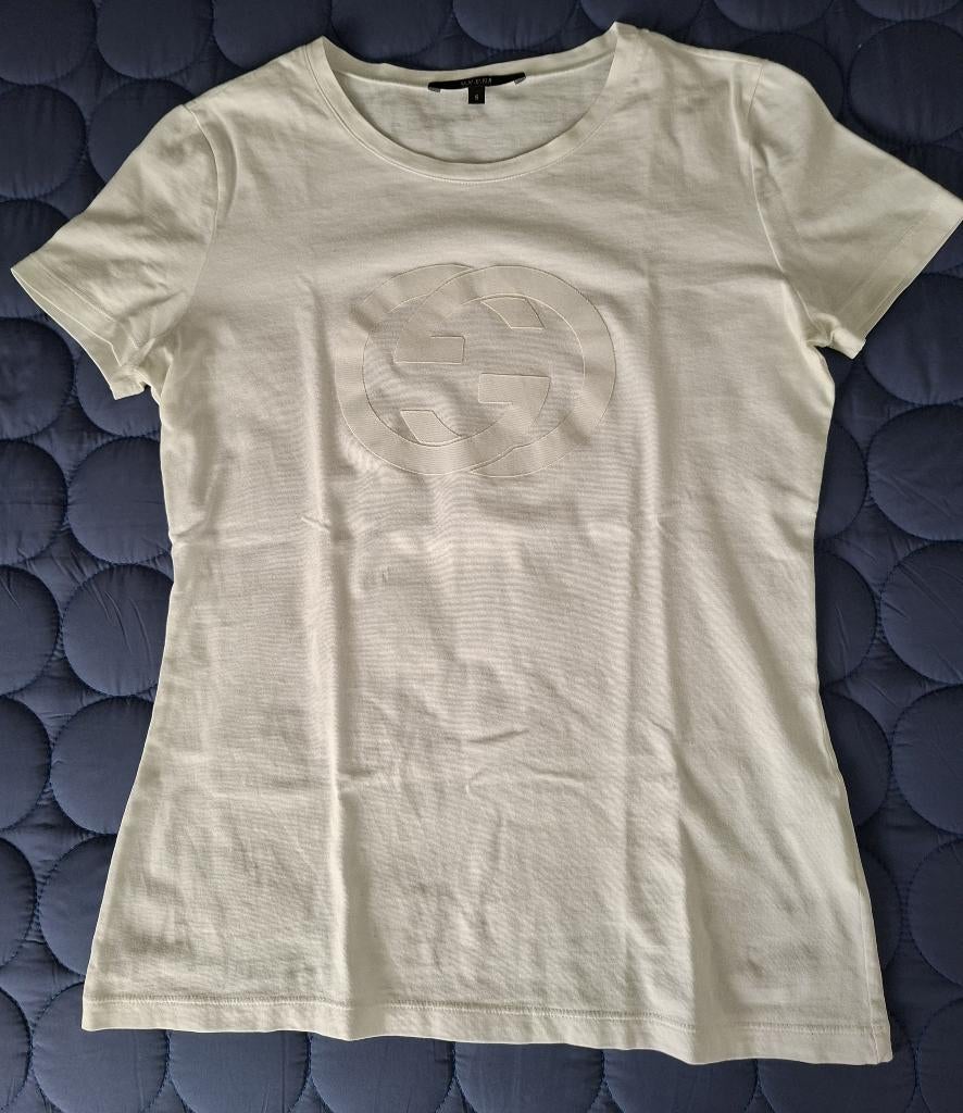 T-shirt, Manches courtes, Gucci, Porté, Blanc