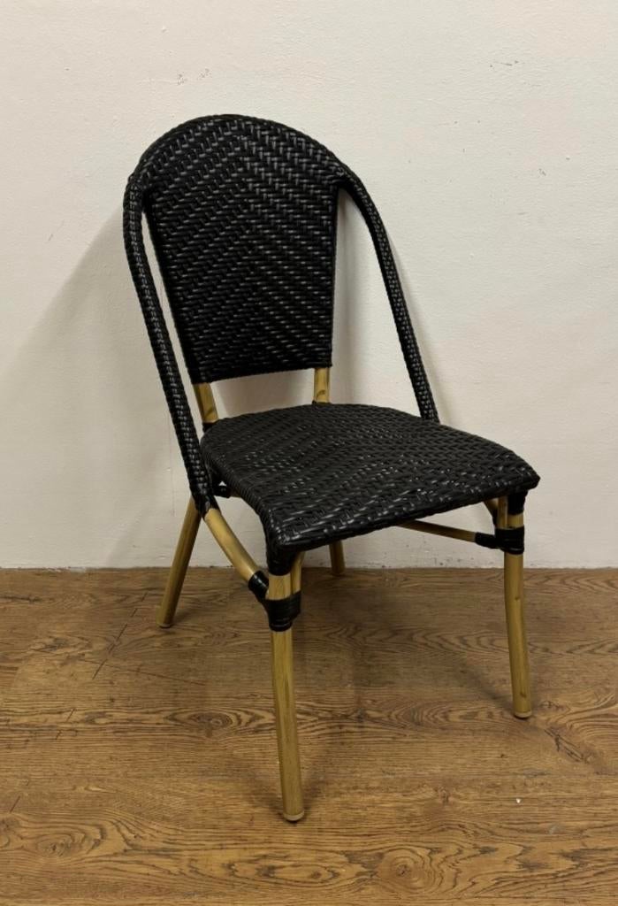 94 parijse terrasstoel NIEUW restpartij in ACTIE bamboo alu!, Ophalen of Verzenden, Nieuw, Wicker