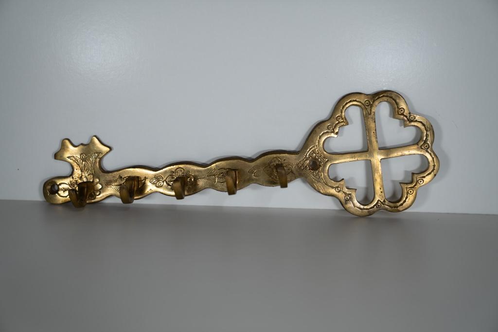 Vintage Koperen XL Sleutelhanger – Decoratieve Sleutel, Verzenden, Koper