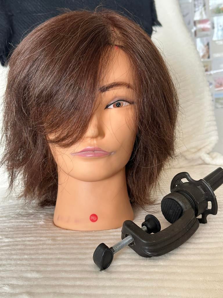 Oefen hoofd pop voor kappers (medium kort) + statief, Ophalen of Verzenden, Zo goed als nieuw