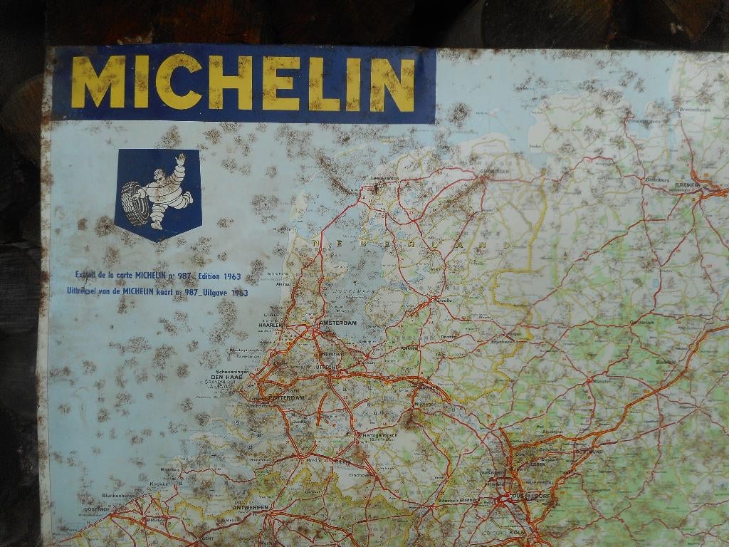 ancienne plaque MICHELIN en tôle 1963 ORIGINAL, Collections, Marques & Objets publicitaires, Enlèvement