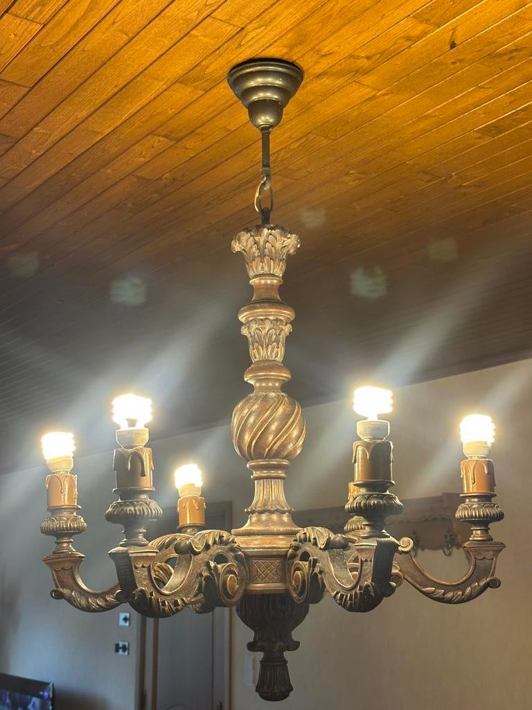 Lustre en bois, Enlèvement, Comme neuf, Bois