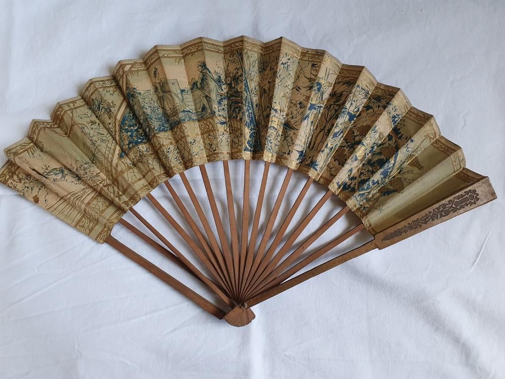 Ancien éventail en papier, Antiquités & Art, Enlèvement ou Envoi