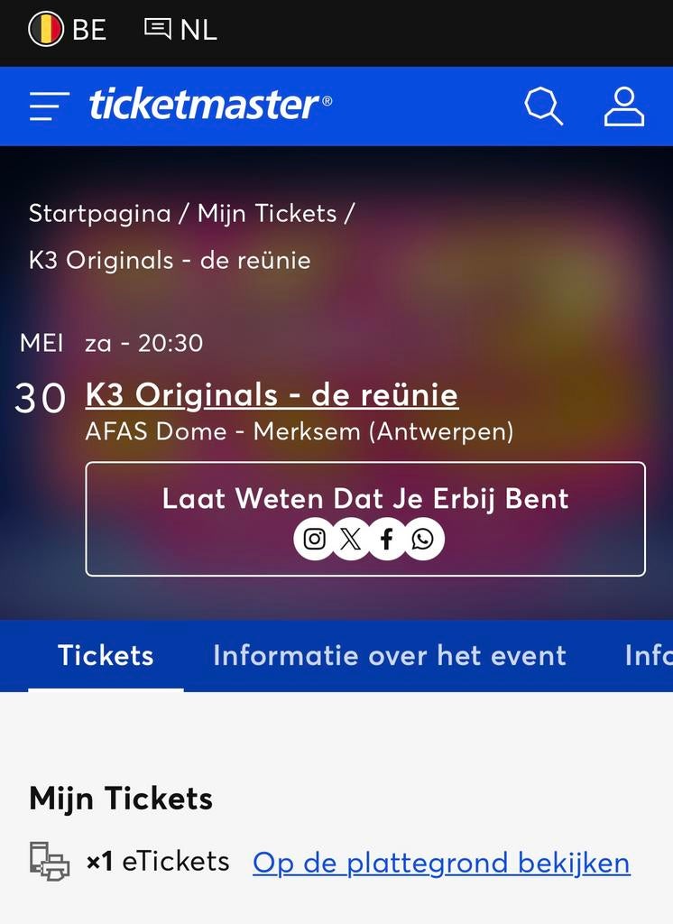 K3 originals 30.05.2026 20u30 staanplaats, Tickets & Billets, Une personne