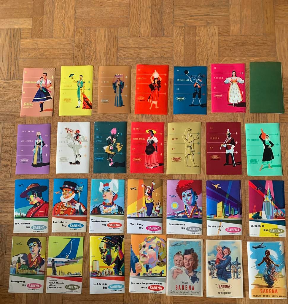 Set vintage Sabena labels uit de jaren 50, Verzamelen, Ophalen of Verzenden, Zo goed als nieuw