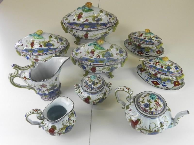 Vintage Italiaans Faenza CACF Garofano servies handpainted, Ophalen of Verzenden