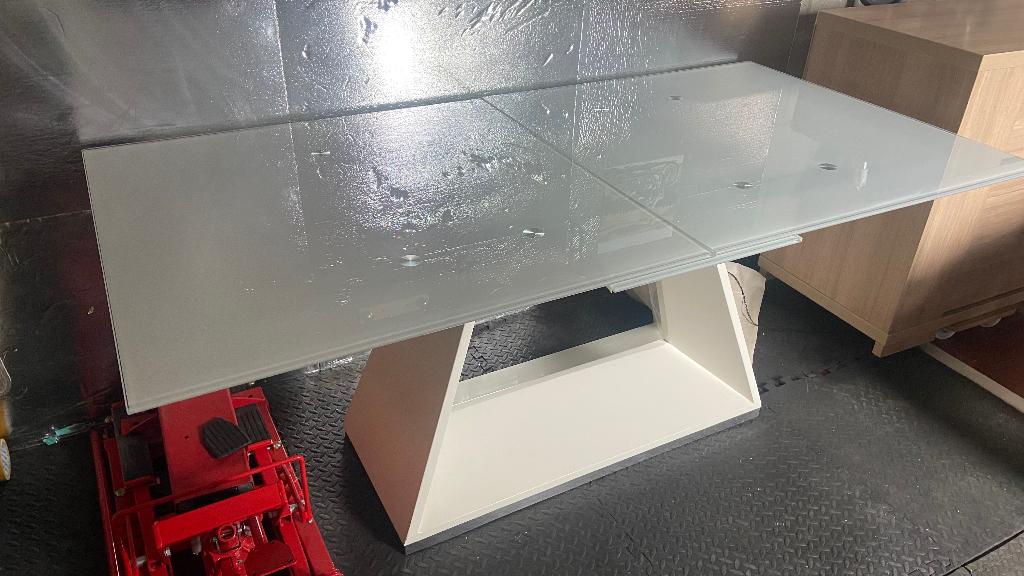 Witte glazen tafel, Huis en Inrichting, Ophalen