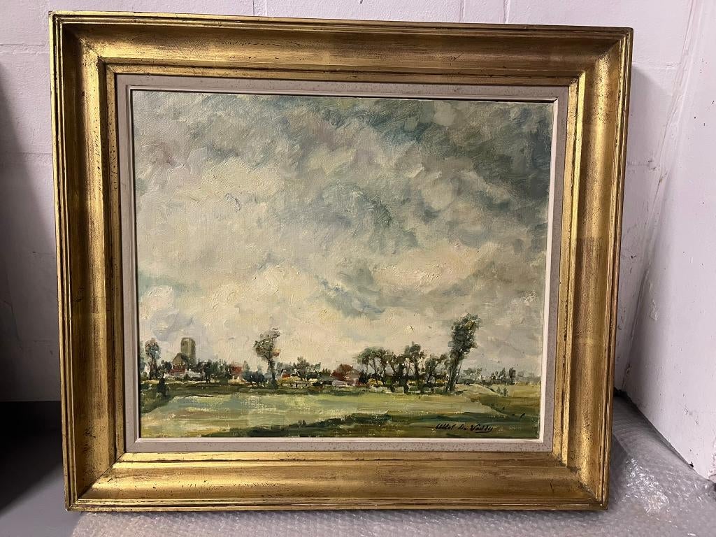 Schilderijen Brugse School Albert De Vadder–3 werken–omlijst, Antiek en Kunst, Kunst | Schilderijen | Klassiek, Ophalen