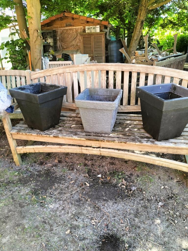 3 vierkante tabs lopende planten bakken bloempotten, Ophalen, Kunststof