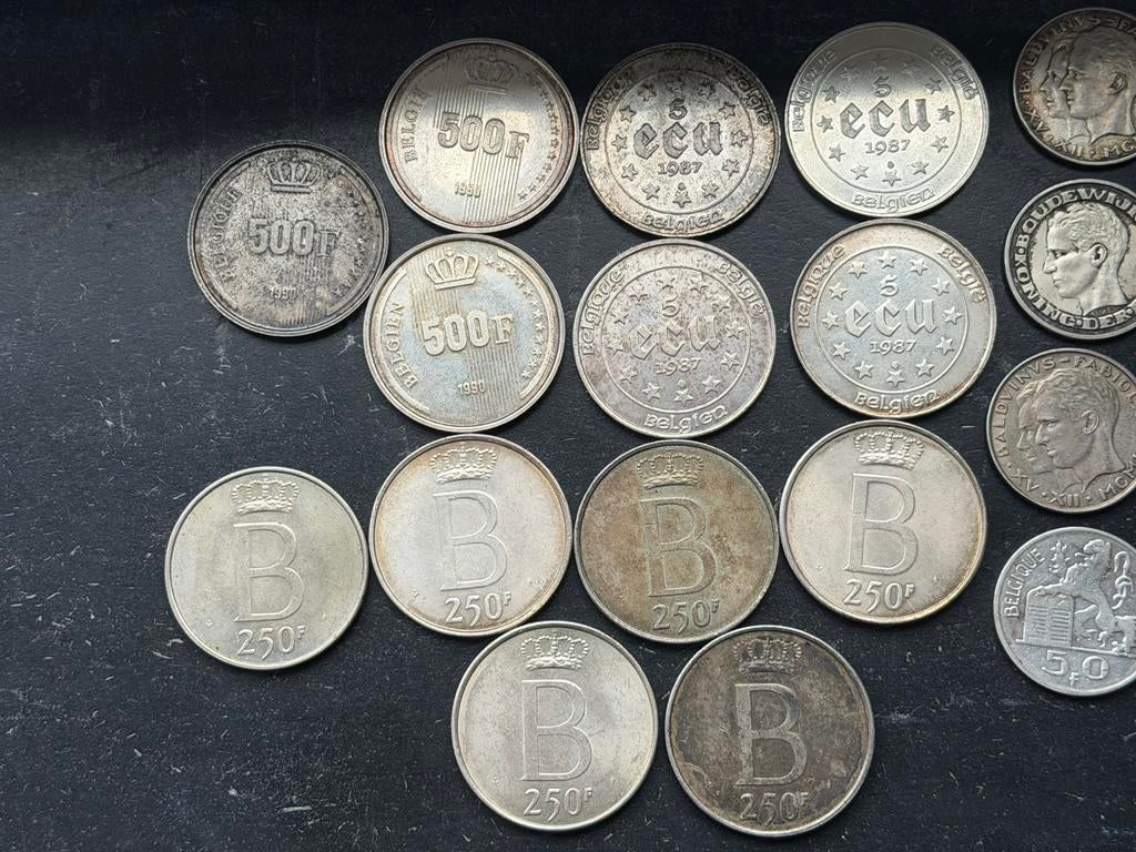 Set zilveren munten, Postzegels en Munten, Munten | België, Ophalen, Zilver, Losse munt, Zilver