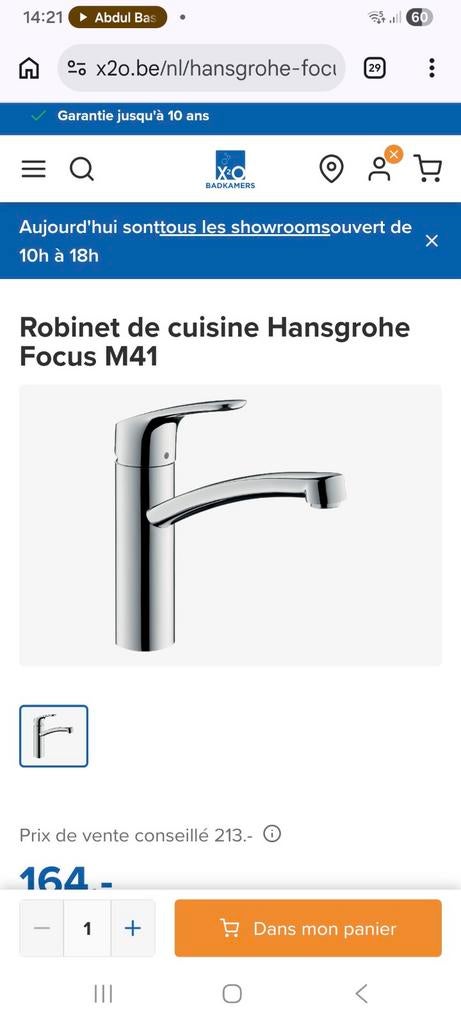 Evier+ Robinet, Enlèvement, Robinet