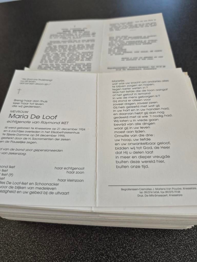 Bidprentjes Knesselare, Verzamelen, Bidprentjes en Rouwkaarten, Ophalen of Verzenden