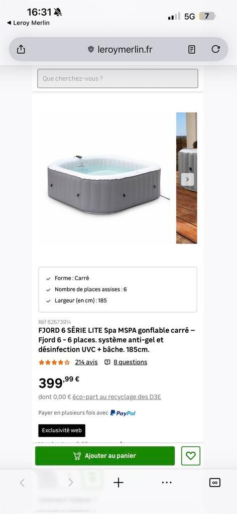 Jacuzzi 6 personnes neuf, Jardin & Terrasse, Enlèvement ou Envoi, Neuf, Couverture, Gonflable