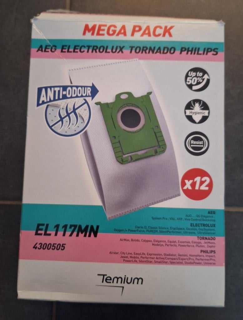 Stofzuigerzakken EL117MN - 9 stuks, Ophalen