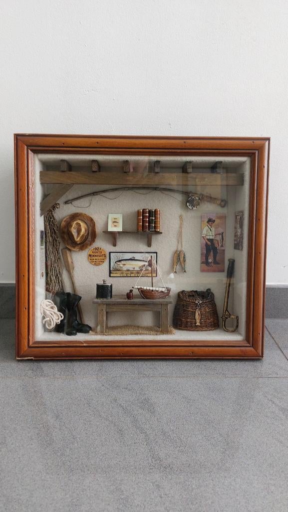 Tableau pêcheur en relief